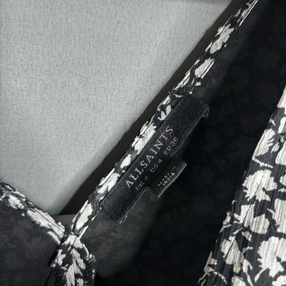 AllSaints Ivey Scatter Dress Grey Size 4 - Picture 10 of 11